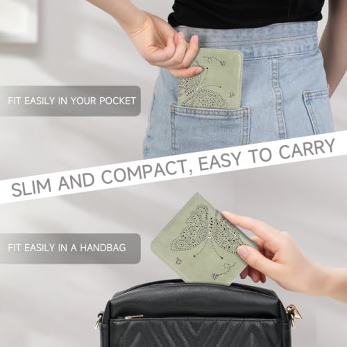 KITEVIUN Small RFID Wallet Women Ultra Thin Slim Womens Wallet Mini Compact Bifold Pocket Ladies Wallets for Women GREEN - color: 05-GREEN