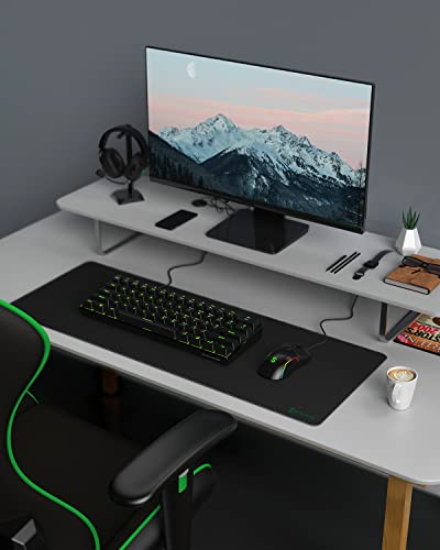 Black Shark Gaming Mouse Pad Desk Mat (31.5” x 11.8” x 0.15”) Mousepad with Superfine Fiber Surface Smooth, Non-Slip Rubber Base, Office Decor for Gamers, Office, Desk Pad Manta P2 - size: 11.8L x 31.5W inches