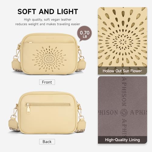 APHISON Crossbody Bags for Women Trendy,Vegan Leather Small Crossbody Purses Shoulder Handbags with Adjustable Strap - color: 08-yellow