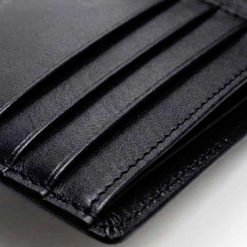 Top Grain Leather Wallet for Men | RFID Blocking Genuine Leather Wallets for Men | Secure and Durable Extra Capacity Bifold Wallet with 2 ID Windows and Upto 9 Card Slots (Black) - color: Black