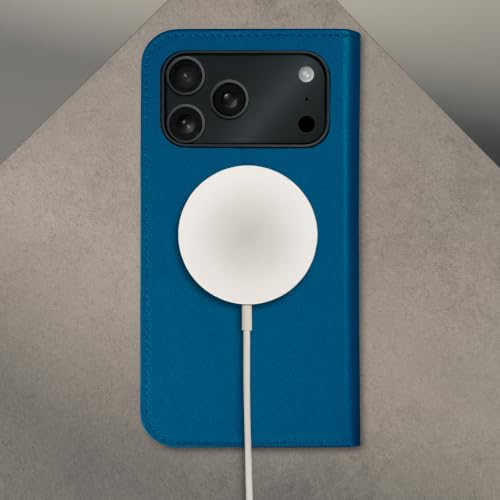 TORRO Leather Case Compatible with iPhone 17 Pro 6.3" 2025 - Premium Leather Wallet Flip Case with Kickstand and Card Slots (Compatible with Official MagSafe Chargers) - Blue - color: Blue, size: iPhone 17 Pro