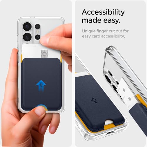 Spigen for MagSafe Wallet, Holds 3 Cards, Strong Magnet, NanoPop MagFit | For Galaxy S26-S24 Series, Z Fold 8 Ultra, Fold 7 with Magnetic Case & Pixel 11-10, iPhone 17-12 Series - PU Blueberry Navy - color: PU Blueberry Navy (MagFit)