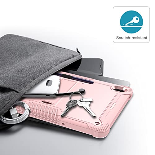 Dteck Galaxy Tab S7 FE 5G & S8+/S7+ Case with Pen Holder, Kickstand Heavy Duty Rugged Shockproof Protective Case, Rosegold - color: A_ Rosegold