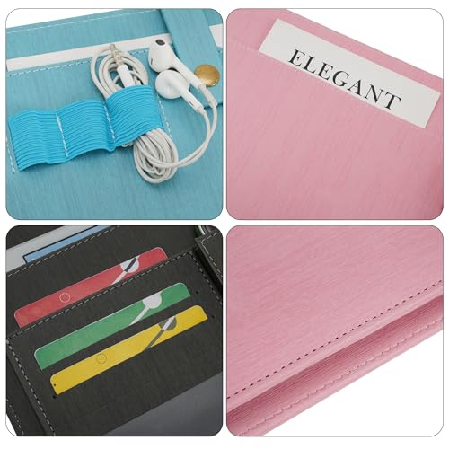 Wonderpool A4 PU Leather Portfolio Holder Ring File Document Case with Removable Binder Clipboard, Multi Pocket and Legal Pad for Business Organizer Interview and Meeting (Gray) - color: Gray