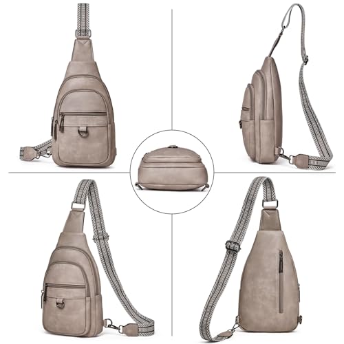 cakang Womens Sling Bag Crossbody Bags for Women Vegan Leather Sling Backpack Daypack Fanny Pack Crossbody Purse Travel - color: 1-grey