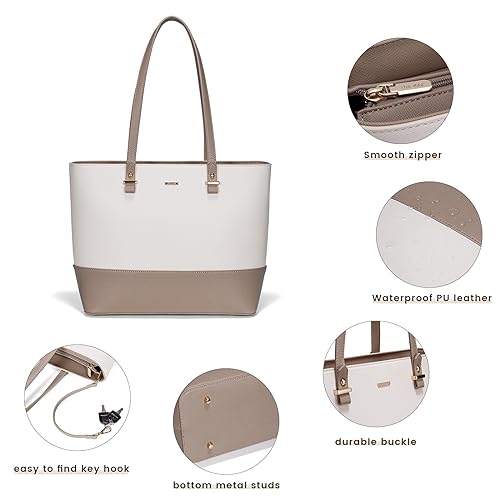 LOVEVOOK Handbags for Women Shoulder Bags Tote Satchel Hobo 3pcs Purse Set - color: Beige/Khaki