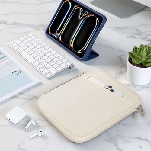 MoKo 9-11 Inch Padded Tablet Sleeve Protective Carrying Case with Handle | Fits iPad Air 11-inch M4, iPad A16, iPad Pro 11-inch M5, iPad 10th/Air 5/4th 10.9 and iPad 9/8th 10.2, Beige - color: Beige, size: 9-11 Inch
