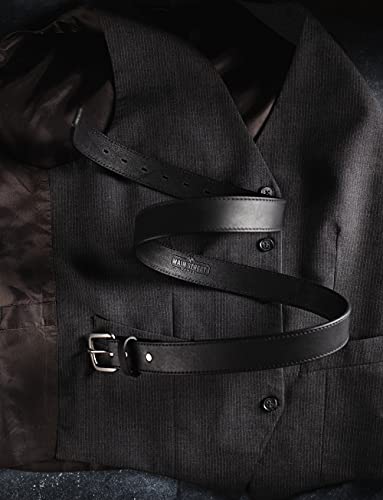 Main Street Forge The Executive Leather Belt | Made in USA | Men's Dress Belt | 1 1/4 Inch Belt - color: Black, size: Pant Size 46 (Belt Size 48)