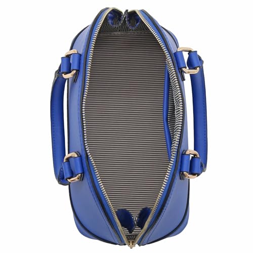Zip-Around Saffiano Classic Dome Satchel - color: Royal Blue