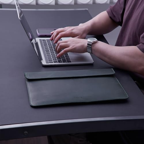 Green Leather Laptop Sleeves 13" NEO Made for MacBook Air 13 inch Leather Case - Carrying Protective Cases Compatible with MacBook 13" NEO, Green - color: Green, size: MacBook 13" NEO