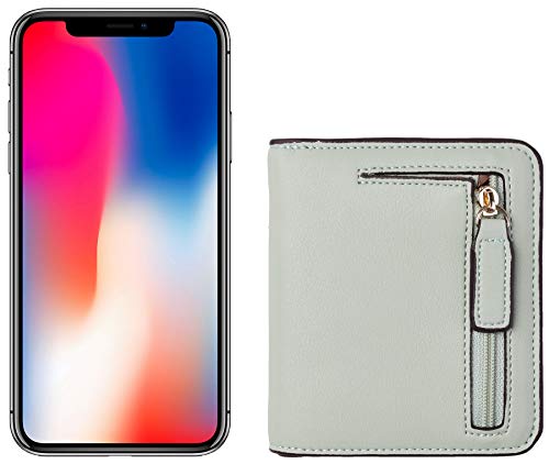 Toughergun Women’s Small Slim Leather Wallet with RFID Protection, Compact Bifold Mini Purse with Clear ID Window - color: 05 ReNapa Green Light