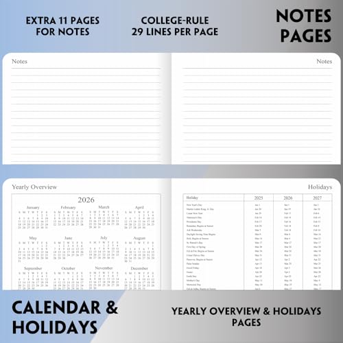 26-27 Academic Planner - Weekly and Monthly Planner, Jul 2026 - Jun 2027, Vegan Leather Cover, Elastic Closure, 7”x9.25”, Purple - color: Purple, size: 7”x9.25” (26-27)