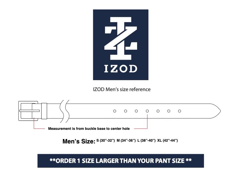 IZOD Men's Reversible Leather Belt - color: Black, size: 30/32