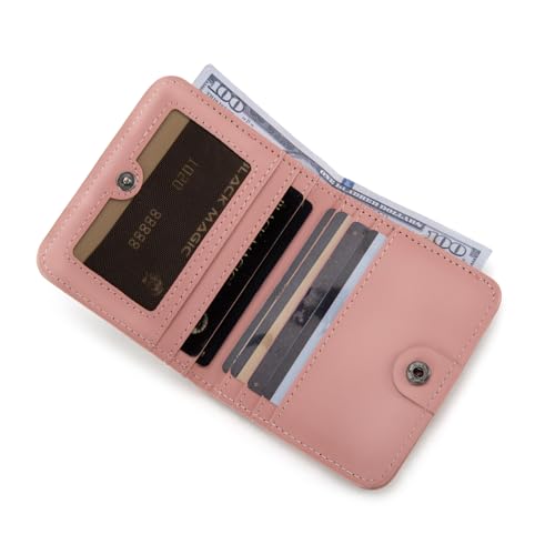 Montana West X Wrangler Small Cow Print Wallets for Women Slim Thin Wallet Card Cases Money Organizer Thin Mini Pocket Wallet with Rfid Lining and A Coin Purse - color: Cow Pink