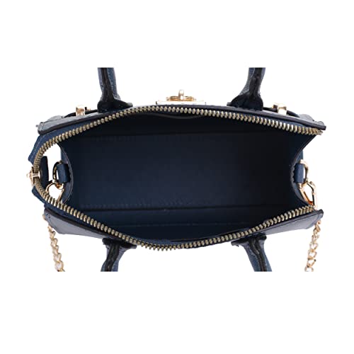 Women's Evening Bag Party Clutches Mini Satchel Purses Cocktail Prom Handbags with Chain and Lock - color: Pecock