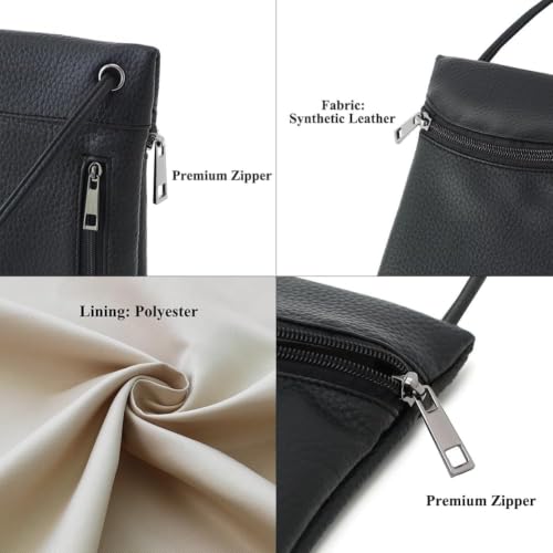 Small Crossbody Women Cell Phone Purse Wallet Bag With Shoulder Strap - color: Black-biglychee/Pvc