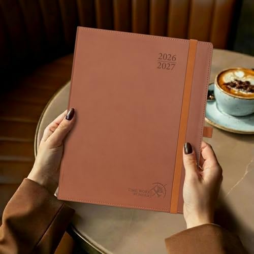 POPRUN Planner 2026-2027, Large-8.5" x 10.5", Academic Weekly Planner | Daily Weekly & Monthly Calendar (Jul 26-Jun 27) Hourly Appointment Book with Inner Pocket, Leather Softcover, Black - color: Black, size: Large-8.5" x 10.5", style: Academic Year 2026