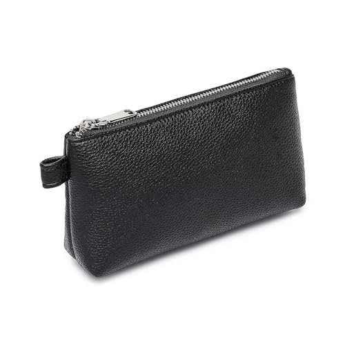 Small Makeup Bag for Purse, Leather Cosmetic (Black) - color: PU/Black