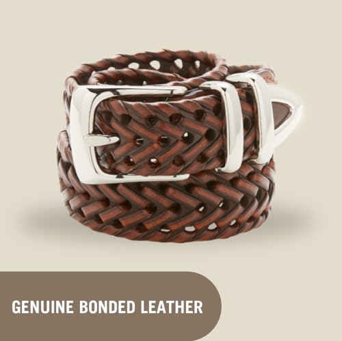 Perry Ellis Men's Portfolio Braided Leather Belt - color: Black, size: 34
