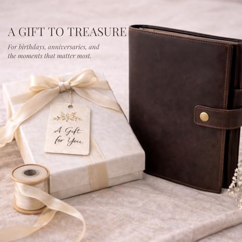 A5 Refillable Leather Journal for Men and Women with Pen, Leather Notebook, Bound Cover, Premium Writing Diary