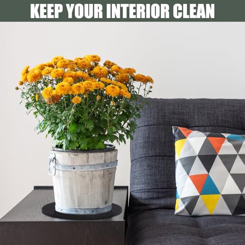 Plant Coaster Mat Reversible(Fabric/Leather),6Pcs Plant Coasters for House Plants Indoor & Outdoor,Household Products Absorbent/Waterproof(4inch) - size: 4 Inch