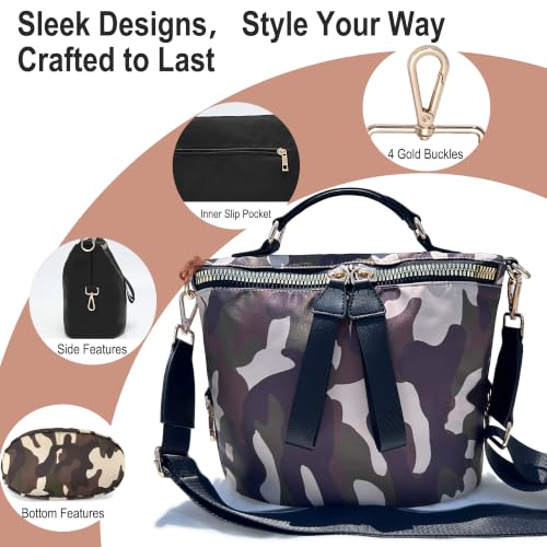 GINJKGO Purse Straps Replacement Crossbody - Adjustable Bag Strap for Purses, Wide Shoulder Strap for Women Guitar Purses - color: D Camo Bag