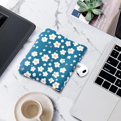 Travelambo Leather Squeeze Coin Purse Pouch Change Holder For Men & Women - color: Cute Floral