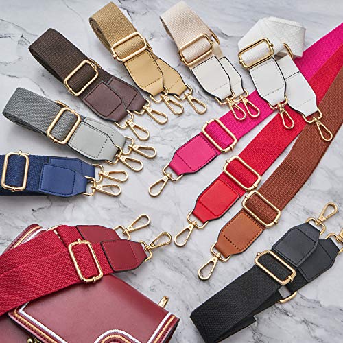 DEVPSISR Wide Shoulder Purse Strap Replacement Adjustable Belt Canvas Bag Crossbody Handbag - color: Leather Buckle-coffee