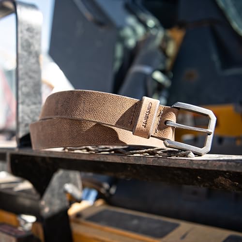 Carhartt Men's Durable Full Grain Saddle Leather Classic Belts, W/Rugged Antique Nickel Hardware - color: Lt. Natural, size: 44