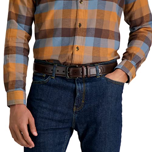Columbia Men's Leather Casual Belt Tan & Brown Classic Style for Everyday Wear - color: Brown Double Loop, size: Medium (34-36)