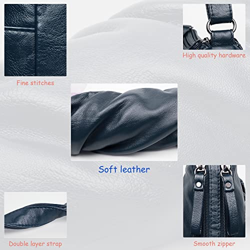 VOLGANIK ROCK Purses for Women Soft PU Leather Shoulder Bag Ladies Crossbody Purse and handbags Lightweight Pocketbook - color: Dark Blue-11.8"