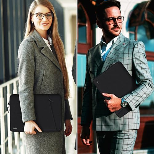 Laptop Sleeve 13.3 inch, Shockproof Protective Water Resistant Computer Bag | Laptop Case with Accessories Pocket, Laptop Cover Compatible with MacBook Air/Pro 13-13.3 inch, MacBook Pro 14 inch, Black - color: Black, size: 13.3 Inch