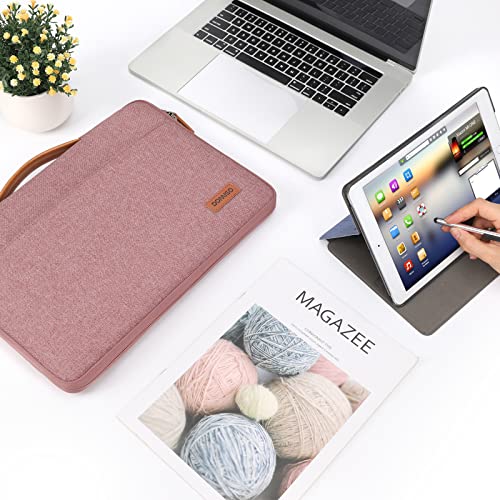 DOMISO 360 Protective Laptop Case 16 inch, 16 inch Laptop Sleeve Compatible with Mac Book Pro 16, Waterproof Computer Cases Bag with Handle,Pink - color: Pink, size: 16" for Macbook Pro