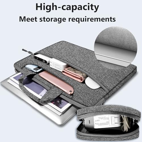 Hseok Laptop Shoulder Bag 13-14 inch Shockproof Water-Resistant HandBag with Small Case Compatible with MacBook Pro/Neo 14" M5/M4/M3/M2/M1, Mac Air/Pro 13.3", XPS 13/14, Most 13"-14" PC,Dark gray - color: Dark Gray, size: 13"-14"