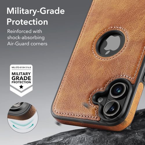 Designed for iPhone 17 Leather Case with Stand, Protection Slim Adjustable Kickstand Phone Cover Compatible with iPhone 17 (Brown) - color: Brown, size: iPhone 17