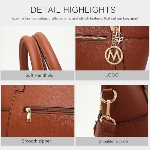MKF Collection Tote Bag for Women Vegan Leather Shoulder Bag – Top-Handle Purse, Ladies Handbag by Mia K - color: Janise Grey