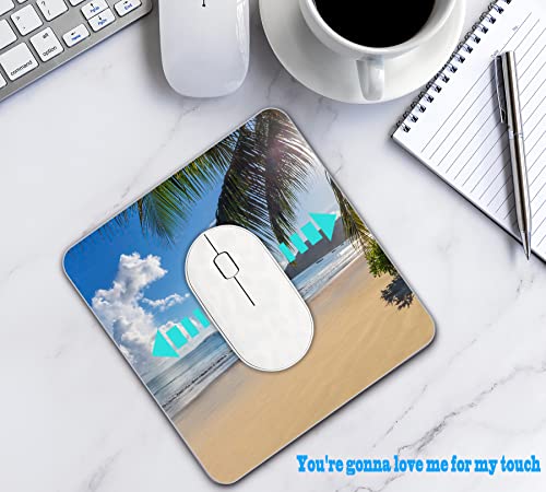Premium Square Waterproof Mouse Pad, Non-Slip Rubber Base - 9x9 inches (The Sea) - color: The sea