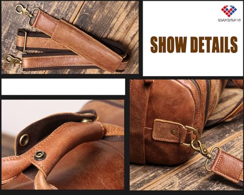 Full CowhideLeather Large duffel bags for men holdall leather travel bag overnight gym sports weekend bag (black) - color: black