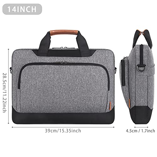 DOMISO 13.5-14 Inch Laptop Bag Business Briefcase Laptop Case Ultrabook Notebook Carrying Case Shoulderbag for MacBook Pro 14 Inch 2021 Model A2442 with M1 Pro/ M1 Max Chip & Touch ID,Grey - color: Grey / Black, size: 13.5 - 14 Inch