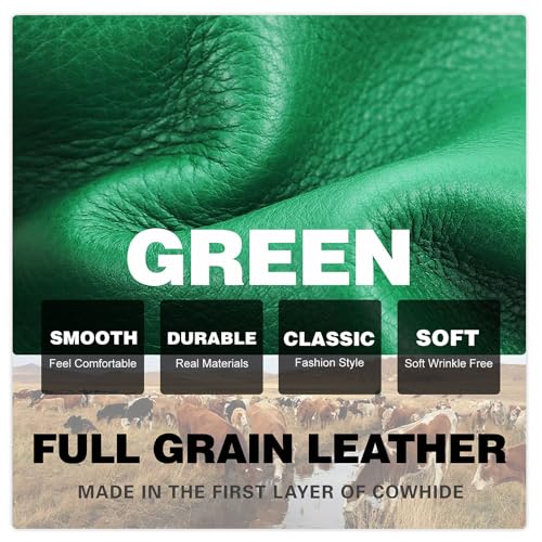 CONTACTS Full Grain Leather Kiss Lock Clutch Purse for Women Evening Clutch Bag Kiss Clasp Handbag - color: Green