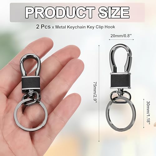 3 PCS Keychain Clip,Keyring for Men Women,Leather Key Chain Ring Holder Organizer for Home Car Keys