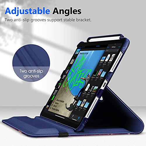 Fintie Rotating Case for iPad Pro 11-inch (4th/3rd/2nd/1st Generation) | 360° Swivel Stand, Portrait & Landscape Viewing, Shockproof Protective Cover, Pencil Holder, Auto Wake/Sleep, Galaxy - color: Galaxy
