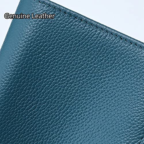 Bveyzi Ultra Slim Small RFID Wallet for Women, Leather Tiny Thin Bifold Pocket Ladies Wallet - color: Lake Blue