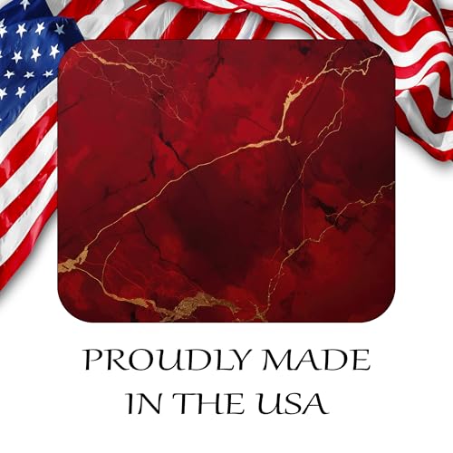 Dark Red Marbled Agate Mouse Pad Mat Mousepad for Desk Computer Laptop PC Gaming Home or Office Gift Marble (Dark Red MP15) - color: Dark Red MP15