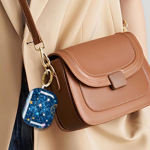 for AirPods Pro 3 Case (2025),Cute Cover Compatible with AirPod Pro 3rd Generation with Rose Gold Keychain Headphone Cases for Women(Starry Sky) - color: starry sky