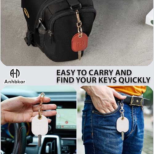 Leather Key Cover for Broken Car Key Loop Replacement | Double-Layer PU Leather Protects Car Keys from Scratches and Damage - color: Small-white02