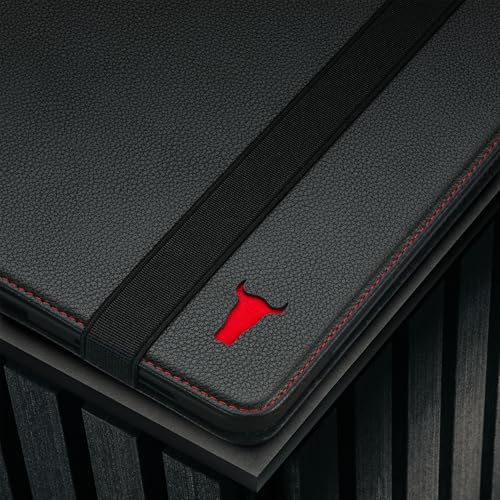 TORRO Case Compatible with iPad Air 11" M4 (2026), M3 (2025) & M2 (2024) and iPad Air 5th / 4th Gen - Leather Folio Cover, Stand, Apple Pencil Charging, Auto Wake/Sleep (Black) - color: Black with Red Detail