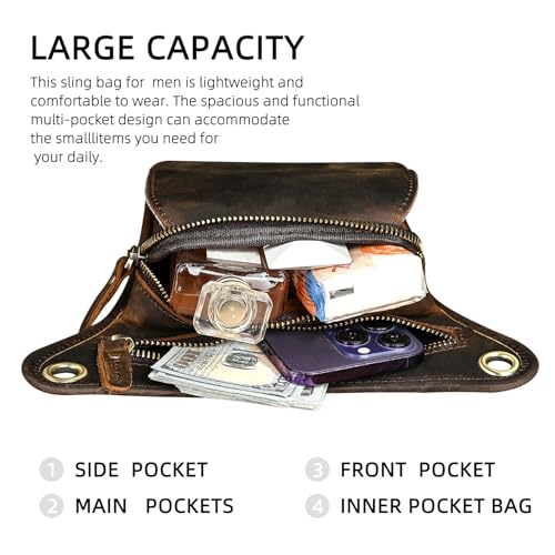 Canvas + Leather Motorcycle Travel Fanny Waist Pack Drop Thigh Leg Bag Pouch For Men Women FB2141 - color: 100% Genuine Leather-X1-Brown