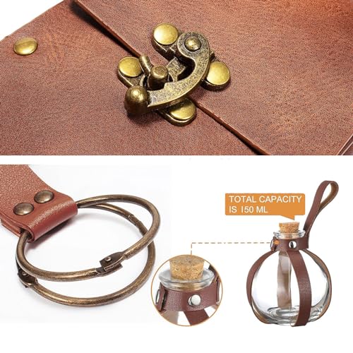 Belt Pouch Waist Bag Fanny Pack Steampunk Phone Holder Medieval Bag Leather Belt Renaissance Cosplay Costume Accessories (Tri-Brown) - color: Tri-Brown