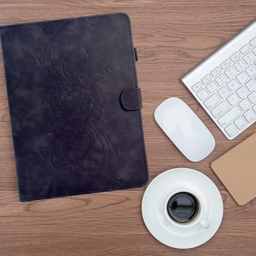 Case for Kindle Fire HD 8 & 8 Plus (12th/10th Generation 2024/2022/2020) | Embossed Mandala PU Leather Flip Folio Stand Cover, Auto Wake/Sleep with Card Slot for Kindle Fire HD 8/8 Plus, Black - color: A5 Black